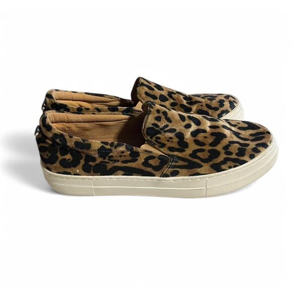 Velvet leopard print slip ons - Picture 4 of 8